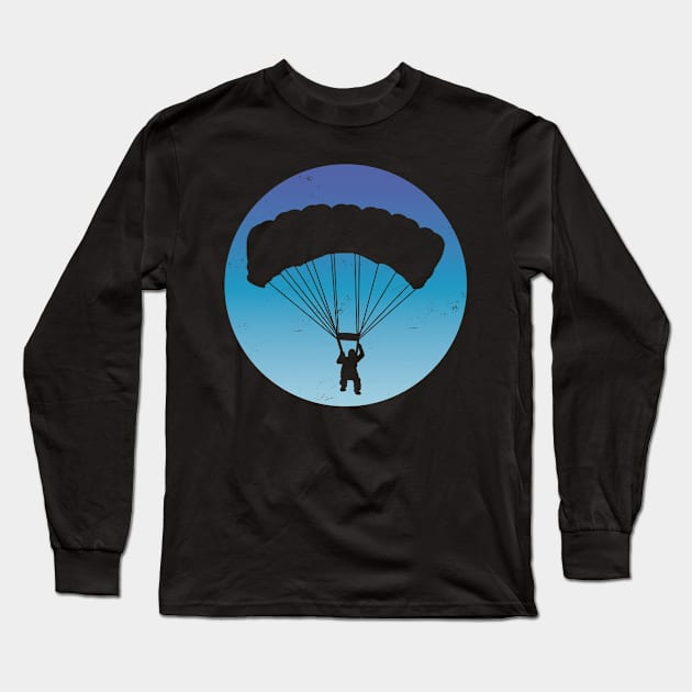 Skydiver Retro Funny Skydiving Vintage Long Sleeve T-Shirt by Visual Vibes